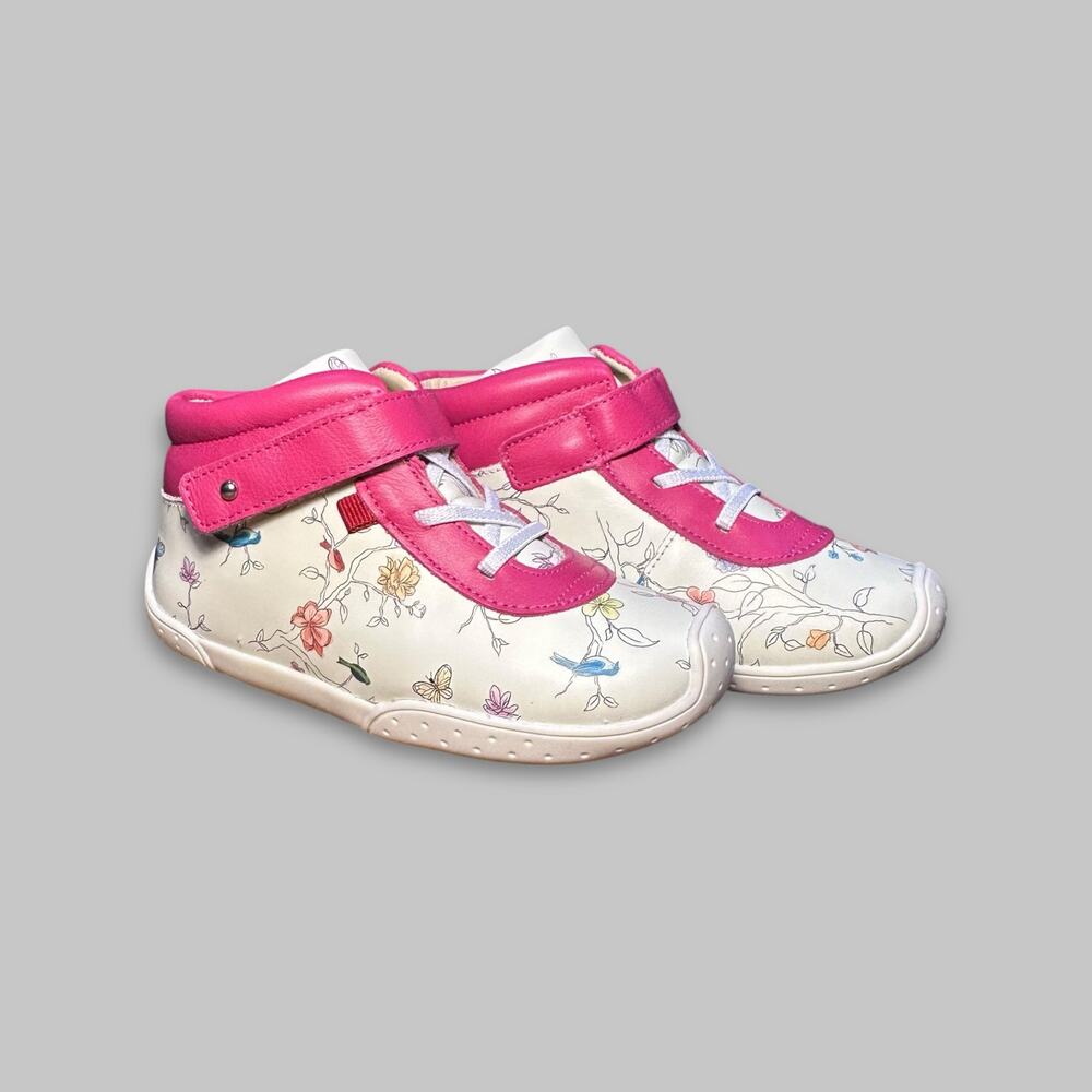 Marc Joseph Times SQ White Floral Pink Nappa Toddler Shoes – Size US 10